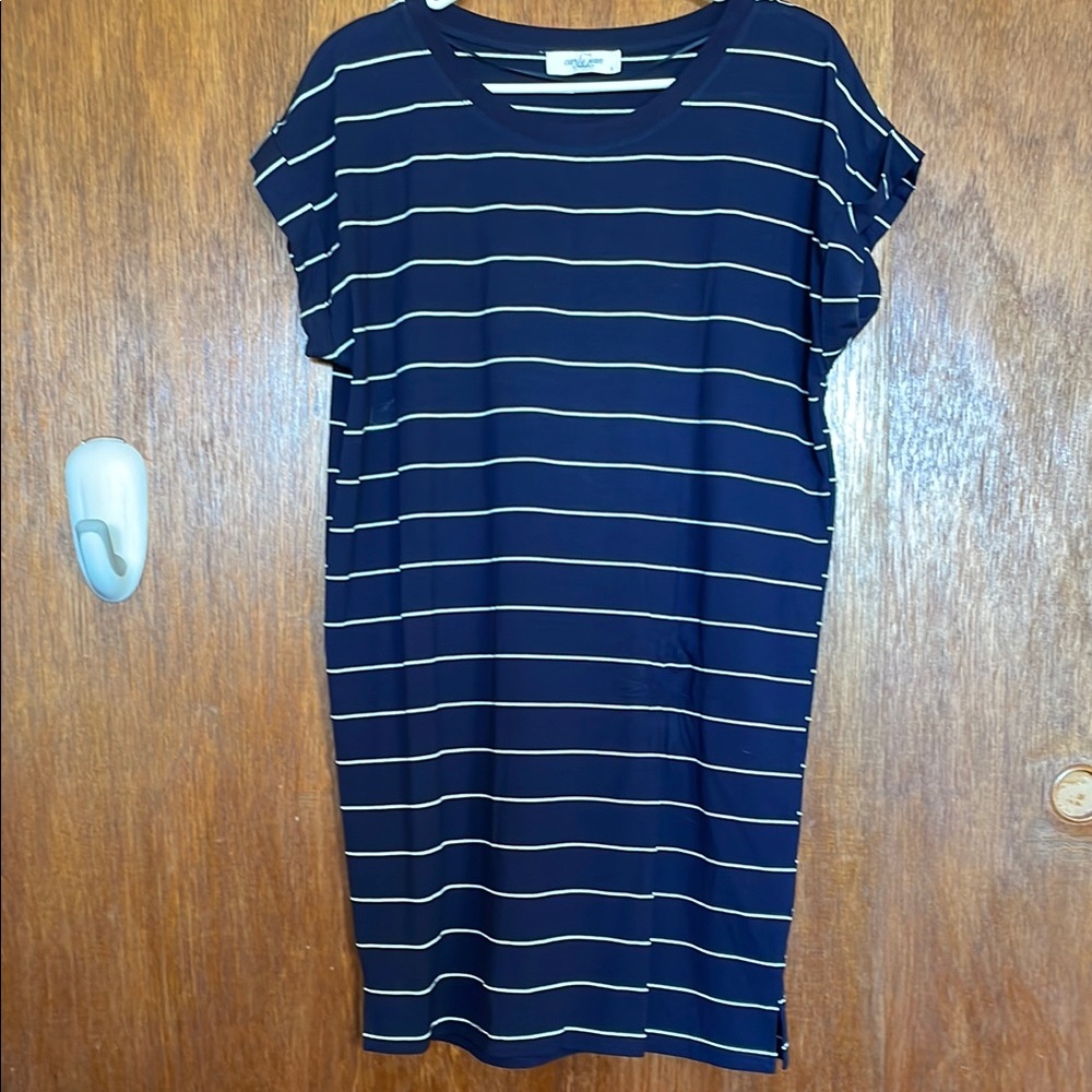 Navy Striped Women's Top